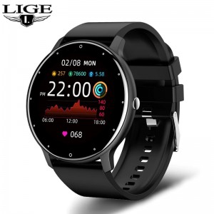 LIGE 2022 New Smart Watch Men Full Touch Screen Sport Fitness Watch IP67 Waterproof 